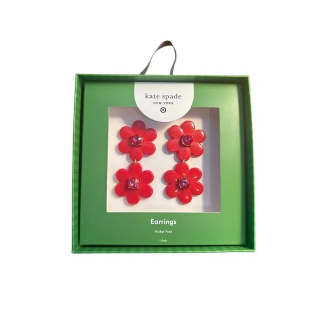 Kate Spade for Target Red‎ Flower Earrings. NWT!